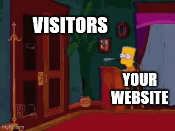 Abe Simpson spinning in place, symbolizing poor website conversion rate and a website visitor lost