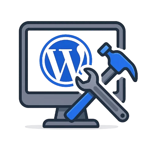 Handmade website icon symbolizing custom WordPress design and expert craftsmanship