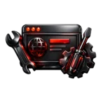 Web services icon showing website setup and technical tools